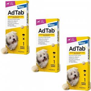ELANCO AdTab Floh- und Zeckentabletten für Hund (>2,5-5,5kg) - 3x(1x 112mg)
