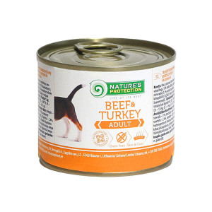 NATURE'S PROTECTION Adult Rind und Truthahn – Nassfutter für Hunde – 200 g