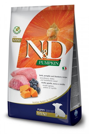 FARMINA N&D GF PUMPKIN LAMB&BLUEBERRY PUPPY MINI - TROCKENFUTTER FÜR HUNDE - 7kg