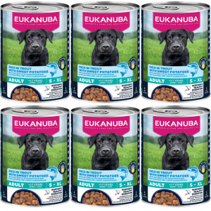 EUKANUBA Life Care Reich an Forelle und Süßkartoffeln - Nassfutter für Hunde - 6x400g