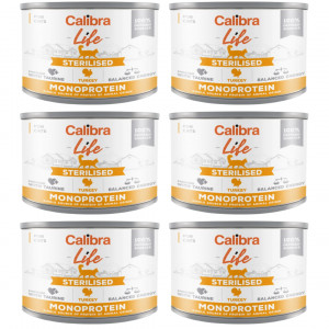 CALIBRA Cat Life Sterilised Turkey - Nassfutter für Katzen - 6x200g