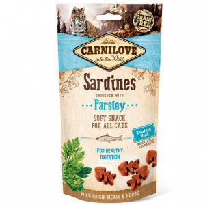 CARNILOVE Semi-Moist Snack Sardines & Parsley - Katzenleckerli mit Sardinen und Petersilie - 50 g
