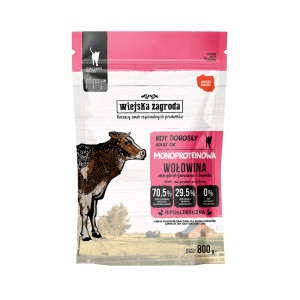 WIEJSKA ZAGRODA Monoprotein Beef - trockenfutter für Katzen - 800g
