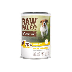 RAW PALEO Puppy Monoprotein Turkey – Nassfutter für Welpen - 400 g