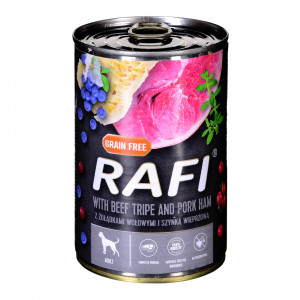 Dolina Noteci Rafi Rindermagen mit Schinken - Nassfutter für Hunde - 400g 