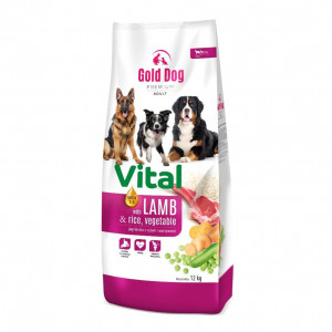 GOLD DOG Premium Vital Lamm und Reis - trockenfutter für Hunde - 12kg