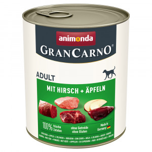 ANIMONDA GranCarno Adult Deer and apple - nassfutter für Hunde - 800g