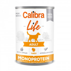 CALIBRA Dog Life Adult Turkey with apples - Nassfutter für Hunde - 400g