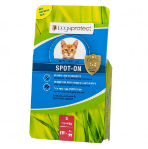 BOGAR Bogaprotect® Spot-on S - tropfen gegen flöhe und zecken für katzen – 3x0,7 ml