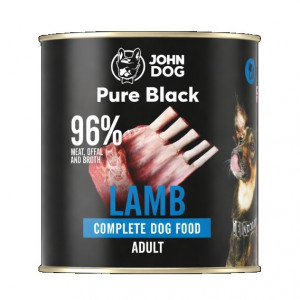 JOHN DOG Pure Black Lamb - Nassfutter für Hunde - 800g