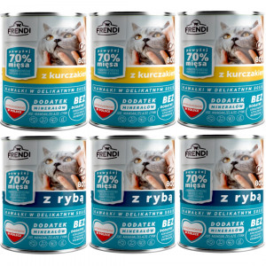 FRENDI Stücke in Soße MIX Geschmacksrichtungen - Nassfutter für Katzen - 6x800g
