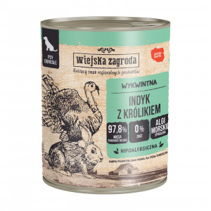 WIEJSKA ZAGRODA Turkey with rabbit - Nassfutter für Hunde - 800g