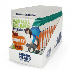 ANIMAL ISLAND Pate Turkey - nassfutter für Katzen - 12x100g