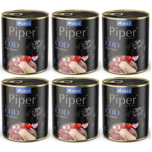 DOLINA NOTECI Piper Animals mit Kabeljau und Tomate - Nassfutter für Hunde - 6x800g