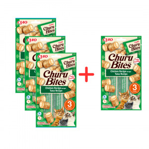CIAO Churu Bites Chicken Recipe wraps Tuna Katze Leckerli Huhn, Thunfisch 10 g