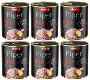 DOLINA NOTECI Piper Animals mit Rinderleber und Kartoffeln - Nassfutter für Hunde - 6x800g