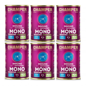 CHAMPER Immuno Monoprotein Lamm – Nassfutter für Hunde – 6×400 g