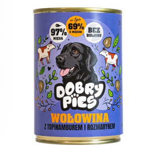 DOBRY PIES Beef with Jerusalem artichoke and rosemary - Nassfutter für Hunde - 400g