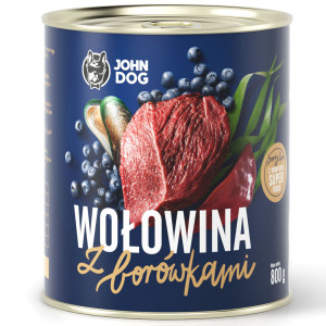 JOHN DOG Berry line Beef with blueberries - Nassfutter für Hunde - 800g
