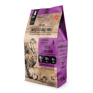WIEJSKA ZAGRODA Turkey with apple M Puppy - trockenfutter für Hunde - 2kg