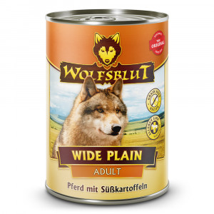 WOLFSBLUT Wide Plain Horse meat with sweet potatoes - Nassfutter für Hunde - 395g