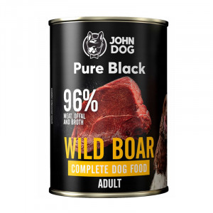 JOHN DOG Pure Black Wild Boar - Nassfutter für Hunde - 400g