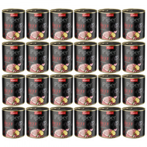 DOLINA NOTECI Piper Animals mit Rinderleber und Kartoffeln - Nassfutter für Hunde - 24x800g
