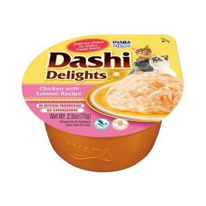 INABA Dashi Delights Chicken with salmon in broth - Katze behandeln - 70g