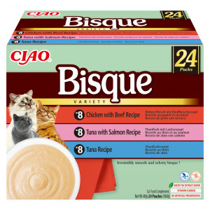 INABA Ciao Bisque Creamy soup with tuna, chicken, beef and salmon - Katze behandeln - 24x40g