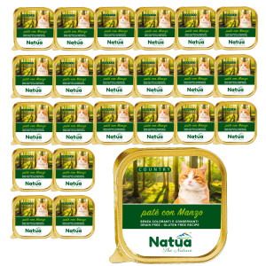 NATUA Country Rind – Nassfutter für Katzen – 24x100g