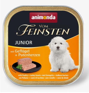 ANIMONDA Vom Feinsten Junior Poultry and turkey heart - nassfutter für Hunde - 150g