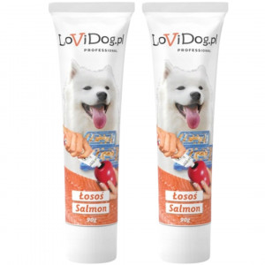 LOVIDOG Paste mit Lachs – Leckerli für Hunde – 2x90g