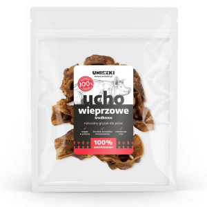 UNISZKI Mittleres Schweineohr - Leckerli für Hunde - 200 g