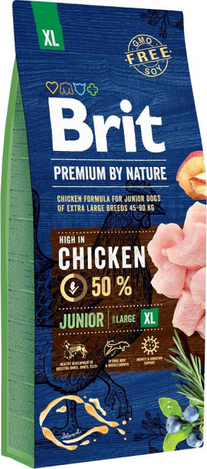 BRIT Premium by Nature Junior XL Chicken - Trockenfutter für Hunde - 15 kg
