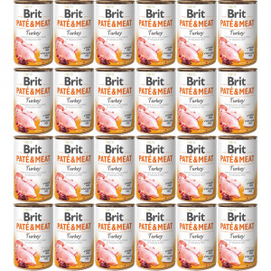 BRIT Paté & Meat Turkey - Nassfutter für Hunde - 24x400g