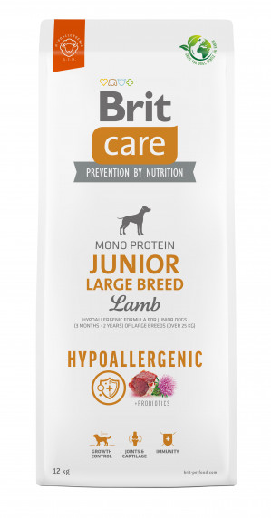 BRIT Care Hypoallergenic Junior Large Breed Lamb - Trockenfutter für Hunde - 12 kg