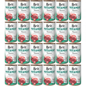 BRIT Paté & Meat Venison - Nassfutter für Hunde - 24x400g