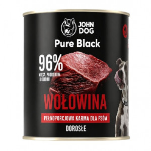 JOHN DOG Pure Black Mono Rindfleisch - Nassfutter für Hunde - 800g