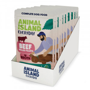ANIMAL ISLAND Beef Fillets in broth - Nassfutter für Hunde - 10x150g