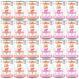 CALIBRA Dog Life Puppy&Junior MIX - Nassfutter für Hunde - 24x400g
