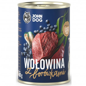 JOHN DOG Berry Line Adult Beef with blueberries - Nassfutter für Hunde - 400g