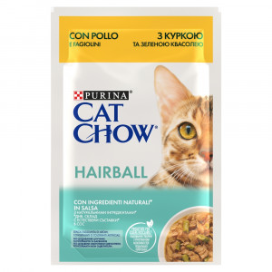 CAT CHOW Hairball Control Huhn Grüne Bohnen in Sauce 85g