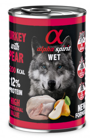 ALPHA SPIRIT WET Pute mit Birne - Nassfutter für Hunde - 400g
