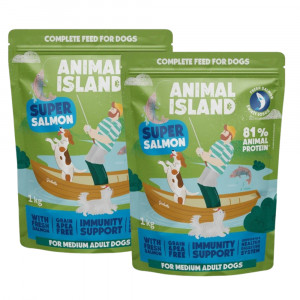 ANIMAL ISLAND Lachs – Trockenfutter für Hunde – 2x1kg