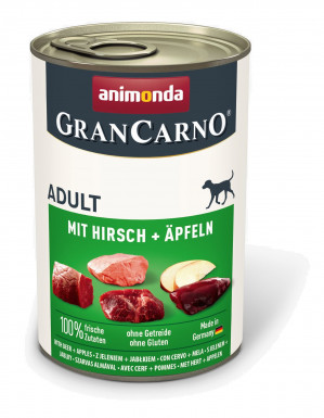ANIMONDA GranCarno Adult Pork with venison and apple - nassfutter für Hunde - 400g