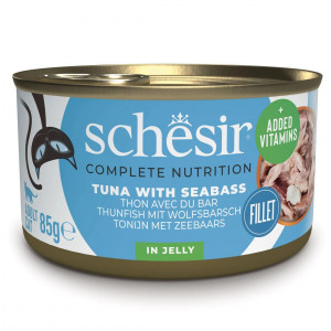 SCHESIR in jelly Tuna with sea bass - nassfutter für Katzen – 85 g