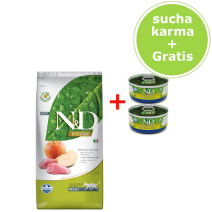 Farmina Pet Food N&D Prime Katzen-Trockenfutter 5 kg Adult Apfel, Wildschwein