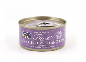 FISH4CATS Tuna fillet with anchovy - nassfutter für Katzen - 70g