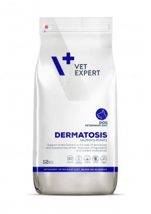 VET EXPERT Veterinary Diet Dermatosis Dog Lachs & Kartoffel - Trockenfutter für Hunde - 12 kg