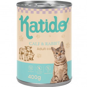 KATIDO Calf with rabbit - nassfutter für Katzen - 400g